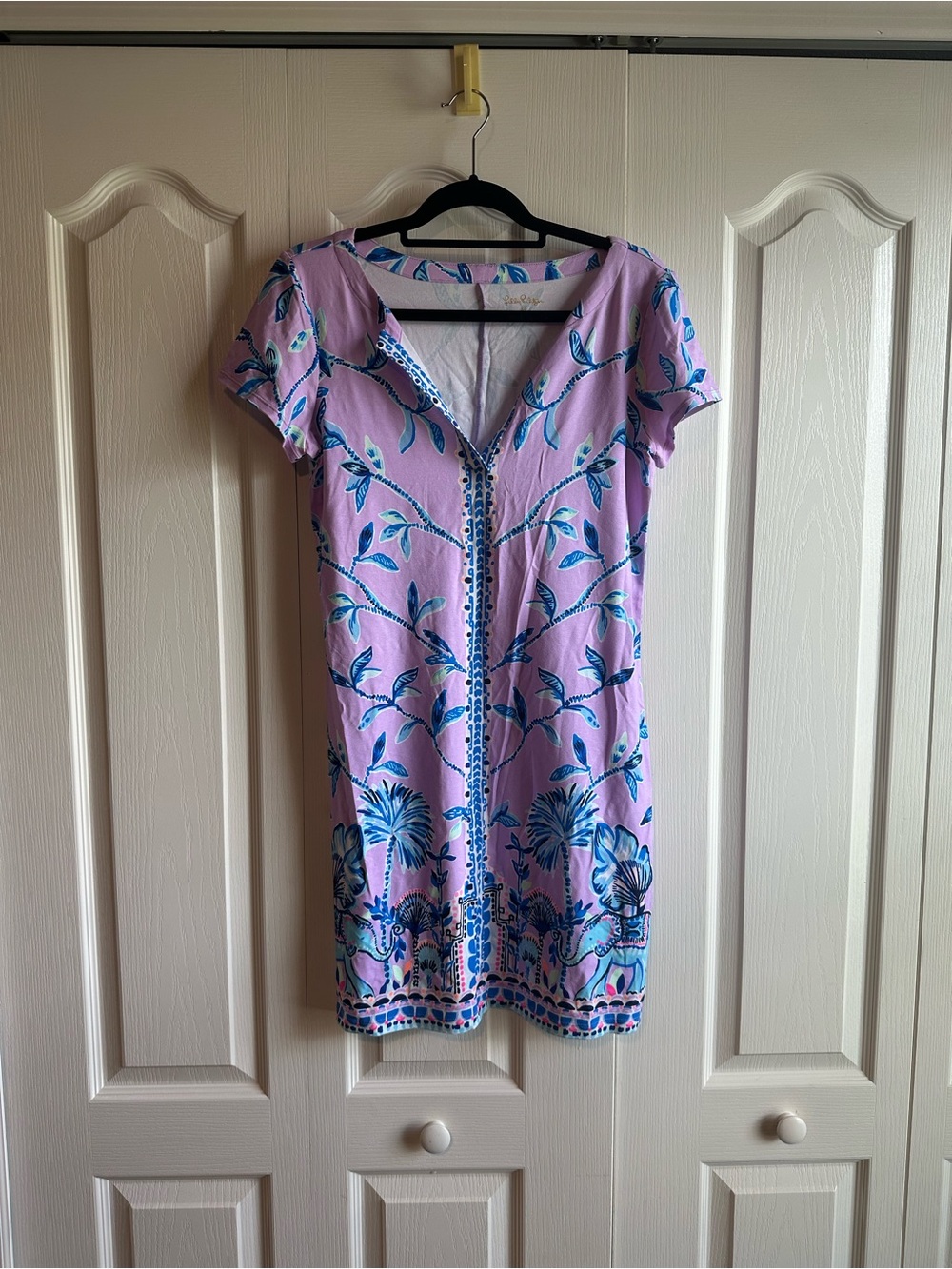 Lilly Pulitzer Lavender Dress with Blue Tropical Print
